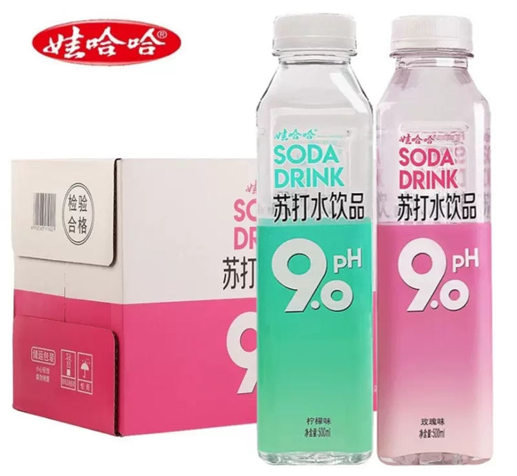 娃哈哈玫瑰蘇打水配料表及保質期多久,娃哈哈PH9.0蘇打水500ml*15瓶味玫瑰味