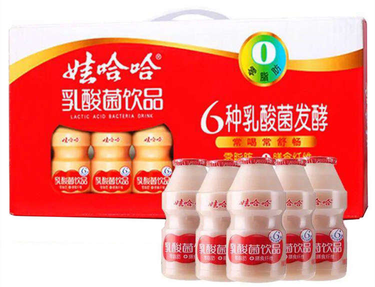 娃哈哈乳酸菌飲品配料表及保質期多久,娃哈哈乳酸菌飲品100ml*40瓶益生菌酸奶牛奶兒童飲料