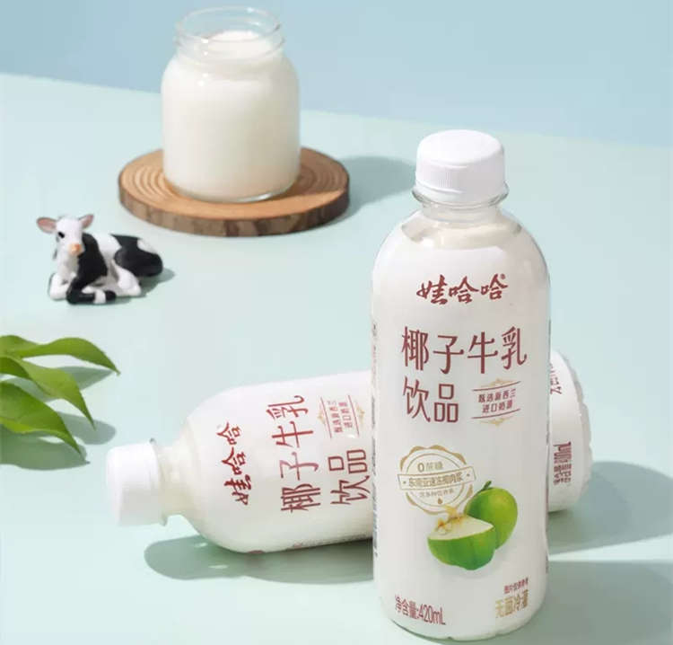 娃哈哈椰子牛乳配料表及保質期多久,娃哈哈椰子牛乳飲品420mL*6瓶牛奶風味飲料