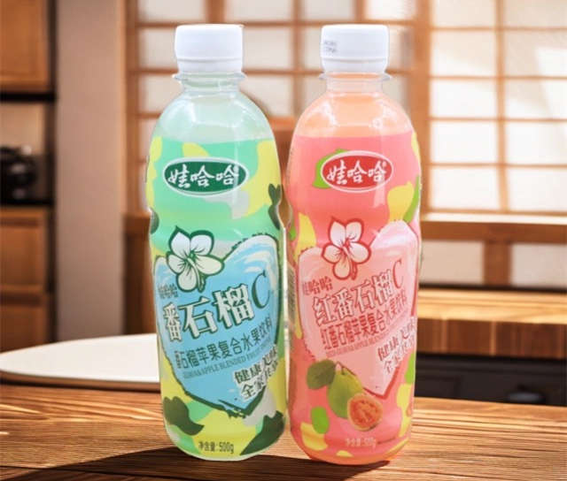 娃哈哈番石榴C配料表及保質期多久,娃哈哈紅番石榴C汁500ml*8瓶/組 水果汁飲料蘋果番石榴汁