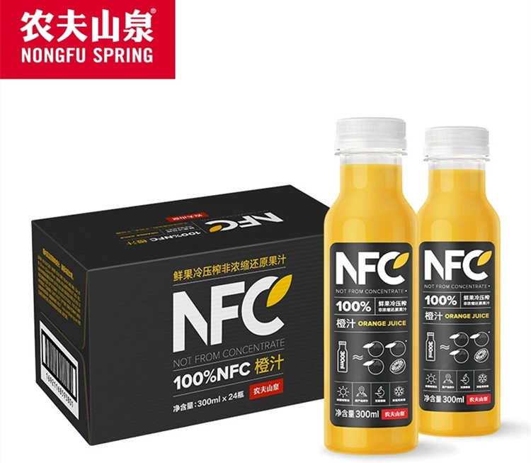 100%NFC果汁橙汁配料表及保質期多久，農夫山泉果汁100%NFC橙汁300ml