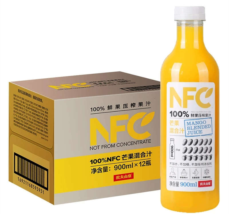 100%NFC果汁芒果汁配料表及保質期多久,農夫山泉100%NFC芒果汁300ml