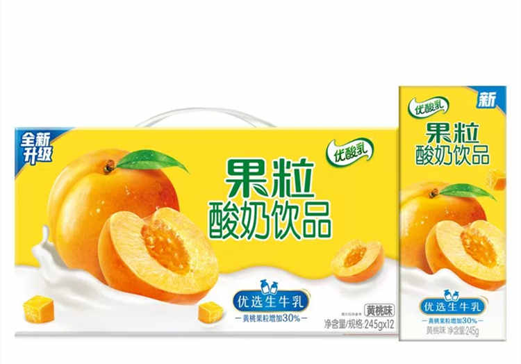 優酸乳黃桃味配料表及保質期多久，伊利真果粒優酸乳245g黃桃味