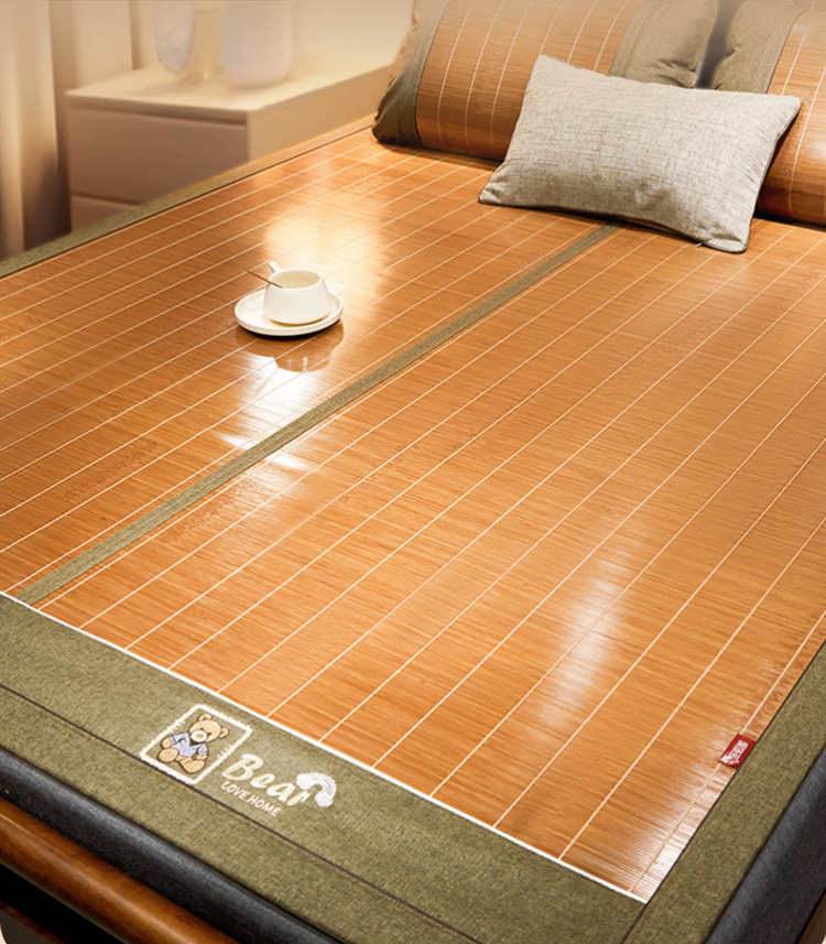 席飾多新款竹涼席可折疊家用雙面席母嬰可用席子床墊冬夏兩用草席