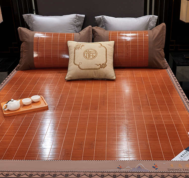 夏季新款加厚1.8竹涼席子1.5直筒1米2老式家用草席冬夏兩用