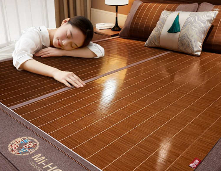 竹涼席新款夏季家用草席子夏天可折疊雙面兩用冰絲空調席墊