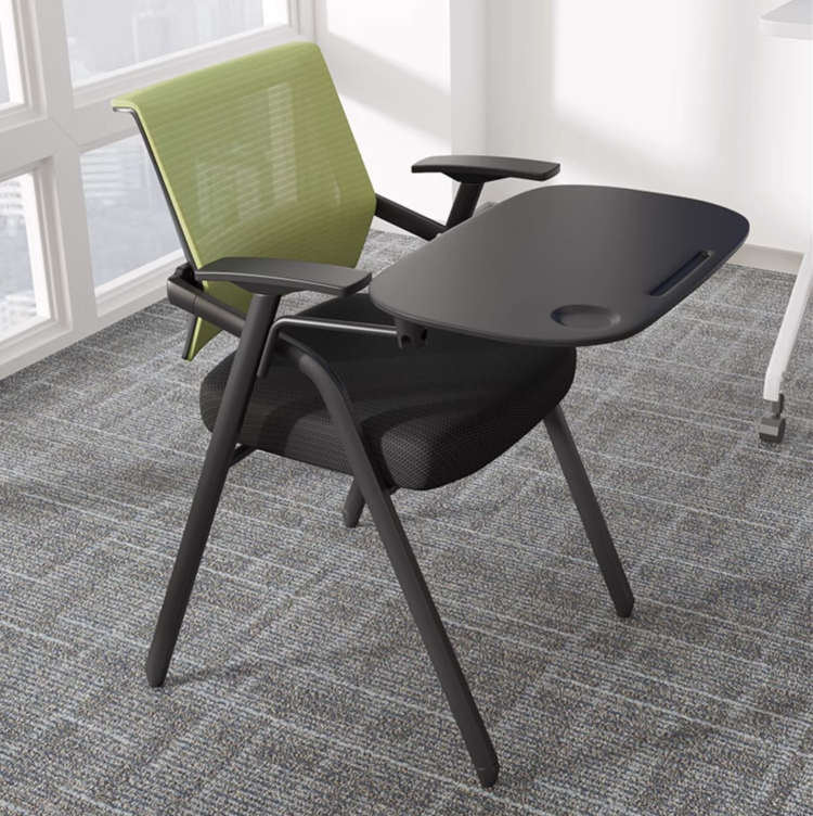 培訓椅帶桌板寫字板會議椅可折疊椅子辦公室凳子折疊培訓桌椅
