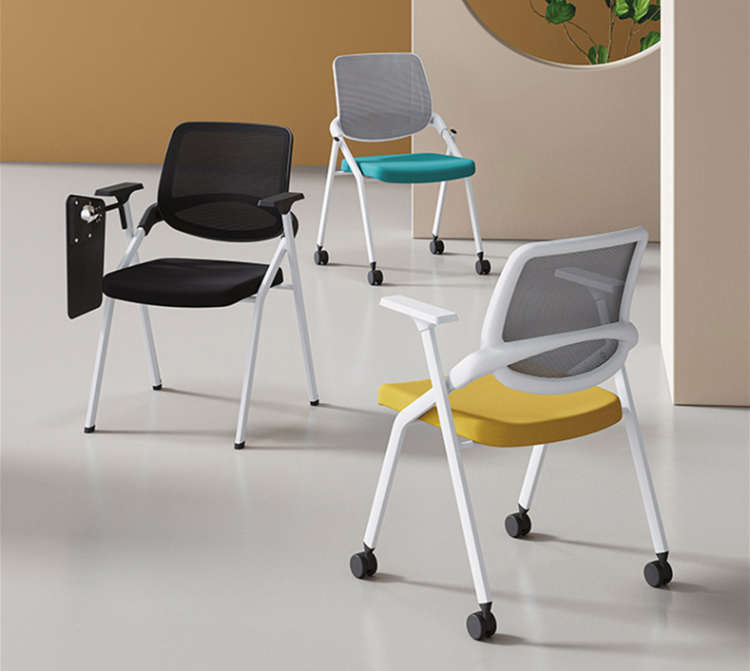 折疊培訓椅帶桌板會議椅帶寫字板新聞椅學校會議室折疊椅培訓椅子
