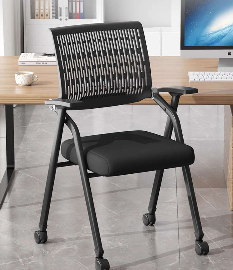 折疊椅子帶靠背辦公室電腦椅舒適久坐不累會議培訓家用椅