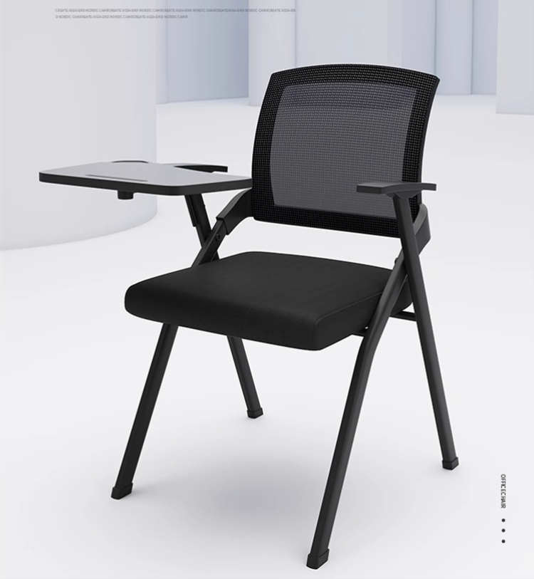 折疊培訓椅帶桌板會議椅帶寫字板桌椅一體凳子辦公椅培訓椅