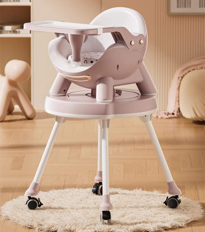 寶寶吃飯餐椅兒童餐桌椅矮款多功能帶輪椅
