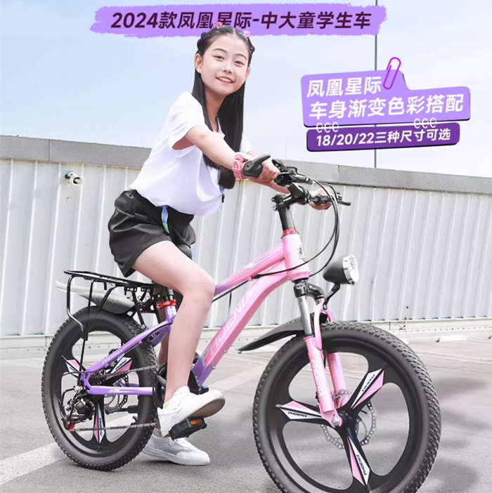 鳳凰牌兒童自行車6-12到8-10到15歲山地變速單車