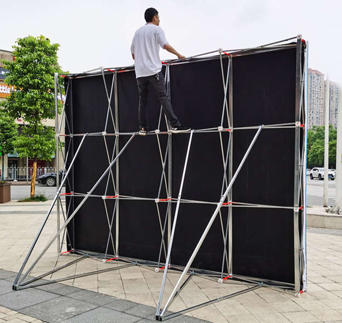廣告桁架噴繪背景架折疊拉網展架