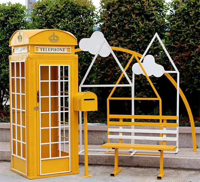 網紅套裝電話亭郵筒路牌商場美陳酒吧道具